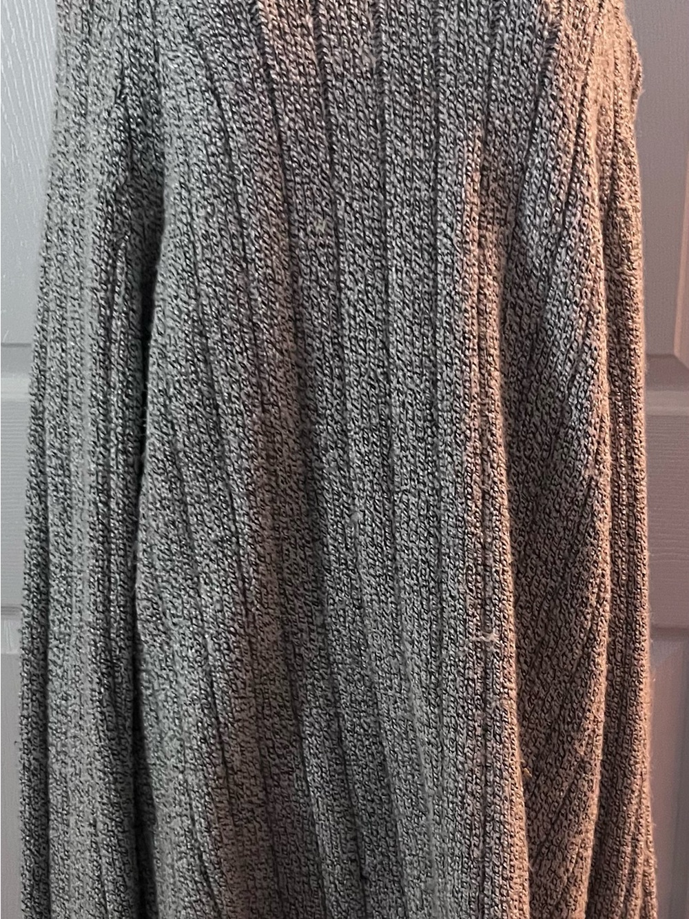 Woman’s Gray Ribbed Knit Sweater